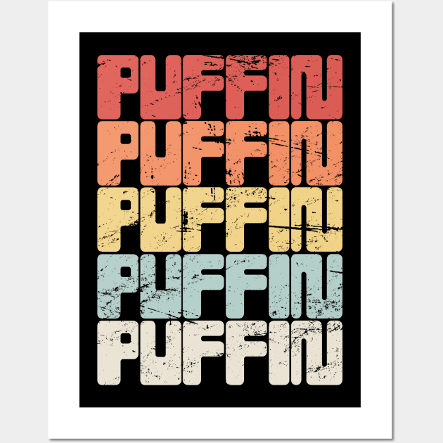 Vintage PUFFIN Text Wall Art by MeatMan